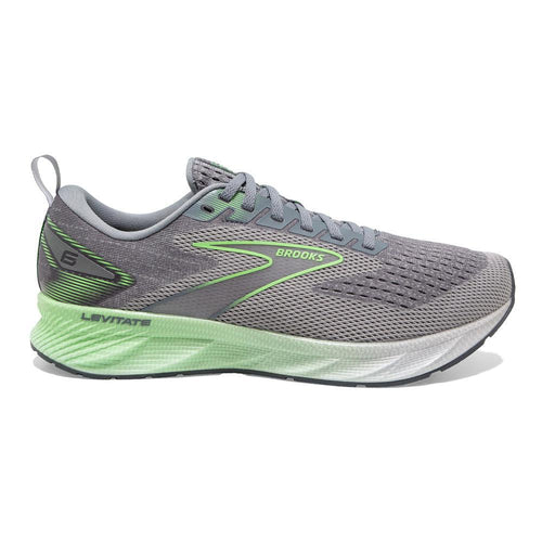 Men's Brooks Levitate 6, Primer Grey/Neon Green, 11.5 D Medium - Skoutley Outdoors LLC