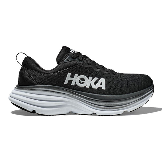 Men's Hoka Bondi 8, Black/White, 11.5 D Medium - Skoutley Outdoors LLC