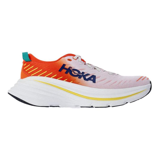 Men's Hoka Bondi X, Blanc De Blanc/Flame, 12.5 D Medium - Skoutley Outdoors LLC