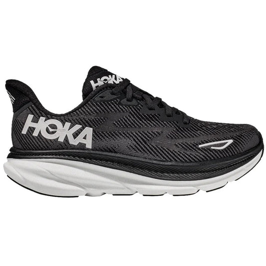 Men's Hoka Clifton 9, Black/White, 10.5 D Medium - Skoutley Outdoors LLC