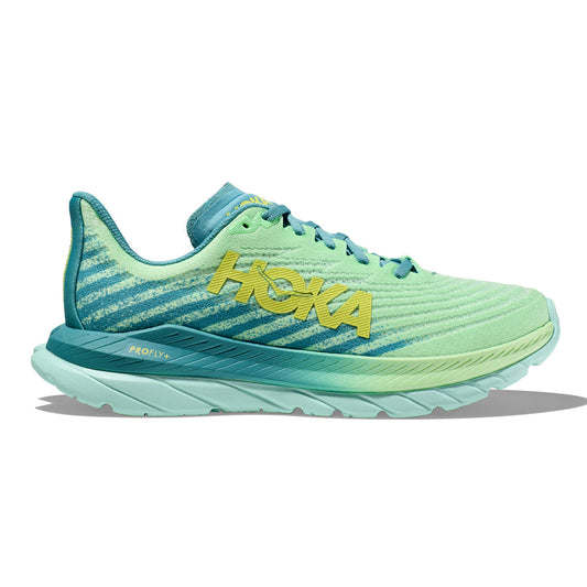 Men's Hoka Mach 5, Lime Glow/Ocean Mist, 12.5 D Medium - Skoutley Outdoors LLC