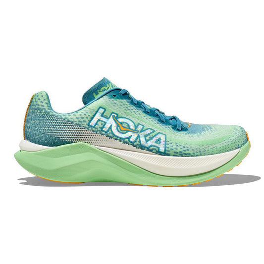 Men's Hoka Mach X, Ocean Mist/Lime Glow, 12.5 D Medium - Skoutley Outdoors LLC