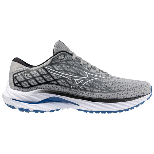 Men's Mizuno Wave Inspire 20, Harbor Mist/White, 11.5 2E Wide - Skoutley Outdoors LLC