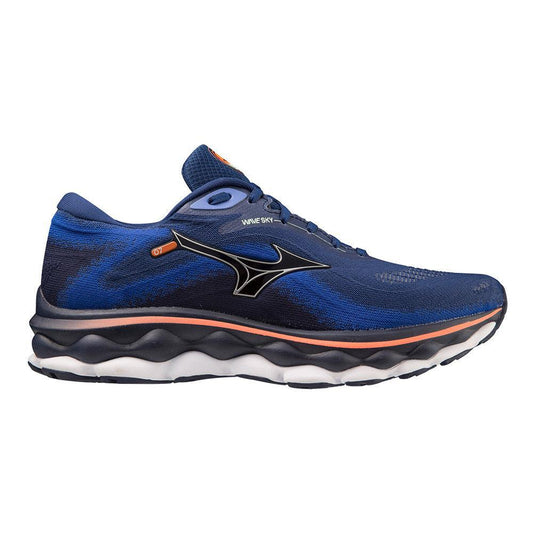 Men's Mizuno Wave Sky 7, Blue Depths-Silver, 10 D Medium - Skoutley Outdoors LLC
