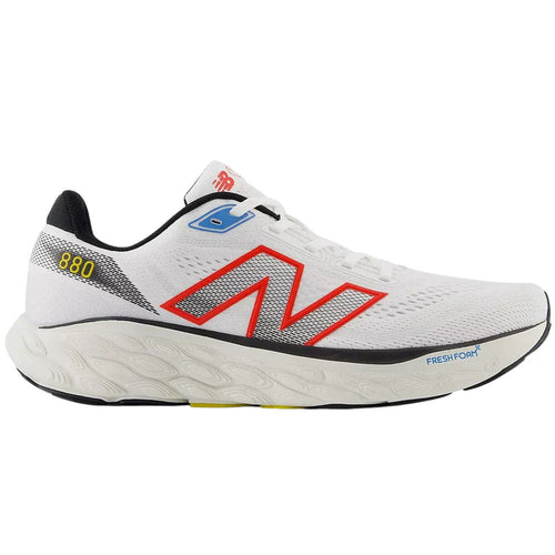 Men's New Balance Fresh Foam X 880v14, White/Neo Flame/Black, 10 B Narrow - Skoutley Outdoors LLC