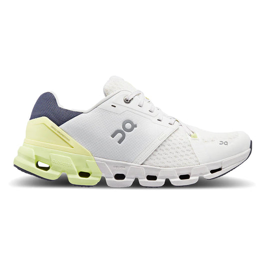 Men's On Cloudflyer 4, White/Hay, 8.5 D Medium - Skoutley Outdoors LLC