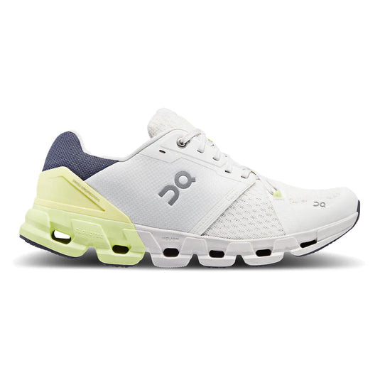 Men's On Cloudflyer 4, White/Hay, 8.5 D Medium - Skoutley Outdoors LLC