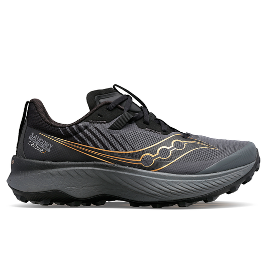 Men's Saucony Endorphin Edge, Black/Goldstruck, 9.5 D Medium - Skoutley Outdoors LLC