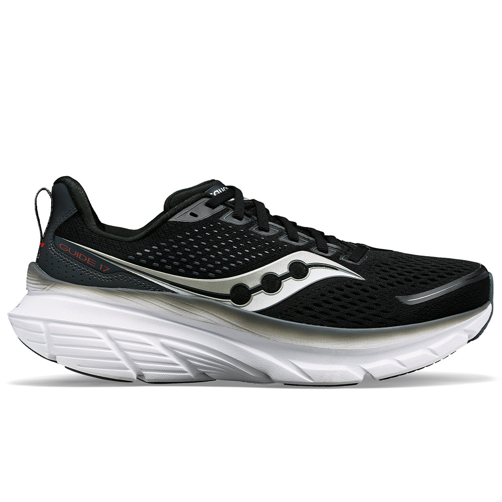 Men's Saucony Guide 17, Black/Shadow, 7 D Medium - Skoutley Outdoors LLC