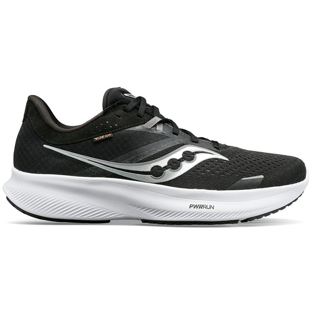 Men's Saucony Ride 16, Black/White, 7.5 D Medium - Skoutley Outdoors LLC