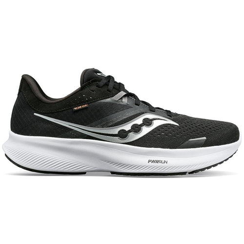 Men's Saucony Ride 16, Black/White, 12.5 D Medium - Skoutley Outdoors LLC