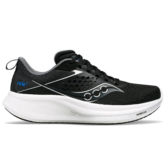 Men's Saucony Ride 17, Black/White, 11.5 D Medium - Skoutley Outdoors LLC