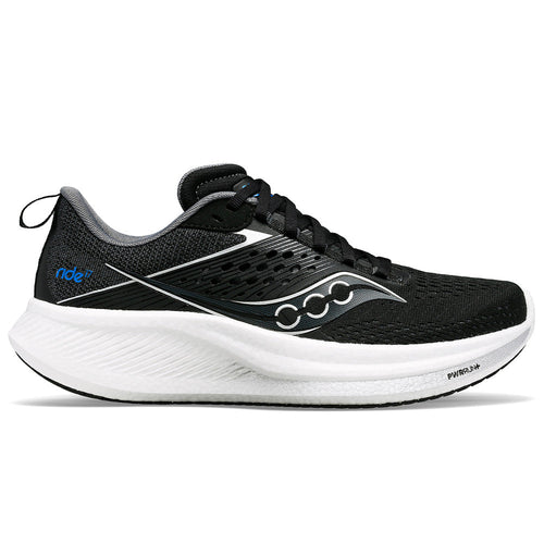 Men's Saucony Ride 17, Black/White, 11.5 D Medium - Skoutley Outdoors LLC