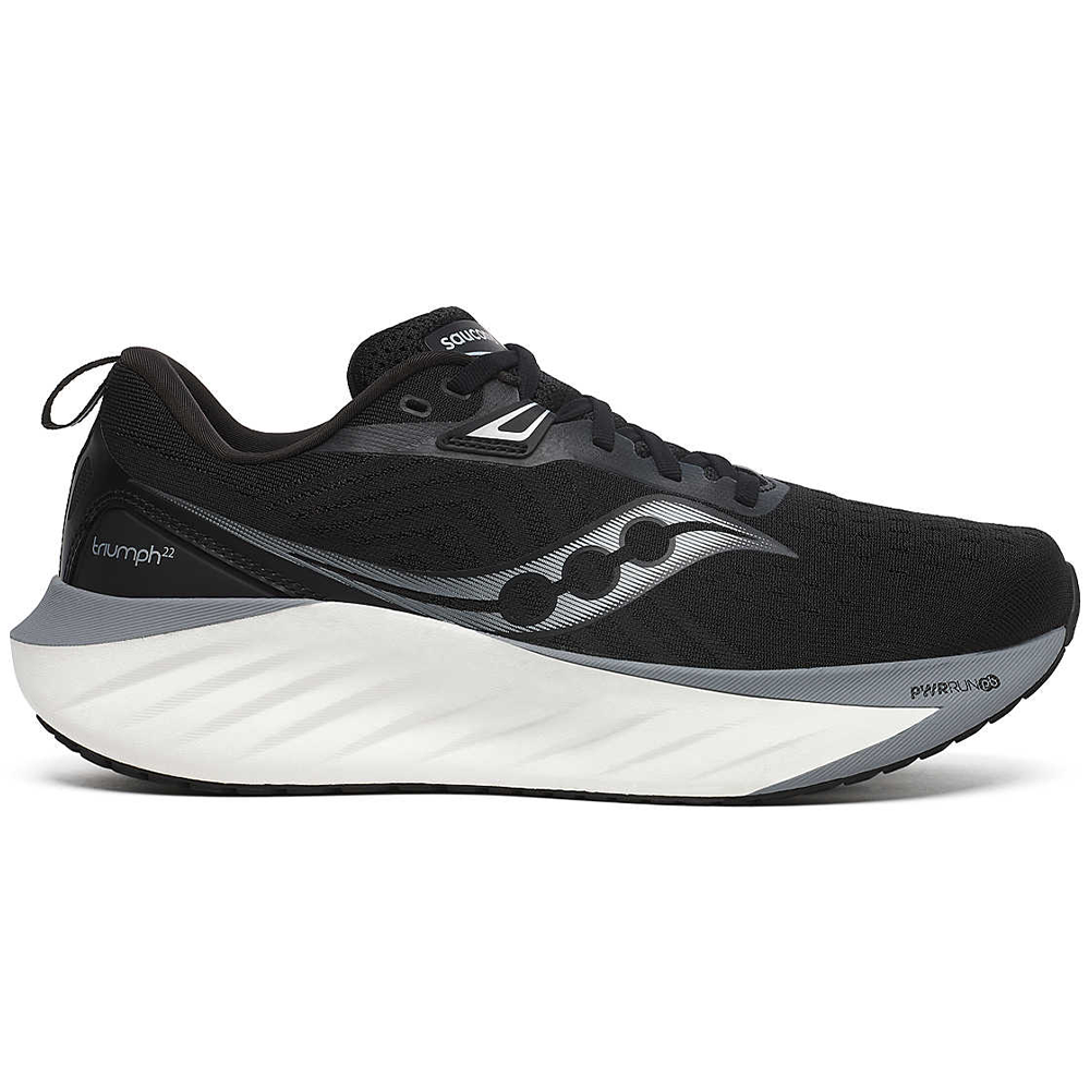 Men's Saucony Triumph 22, Black/White, 13 D Medium - Skoutley Outdoors LLC