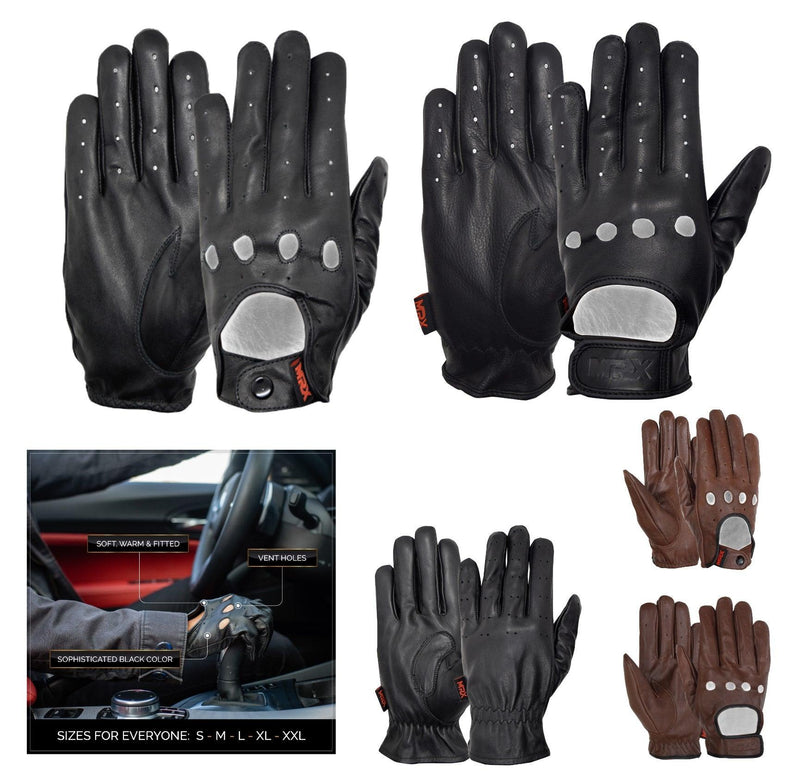 Load image into Gallery viewer, MRX Driving Gloves Basic Soft Cofferse Outdoor Glove Goat Leather Full Finger
