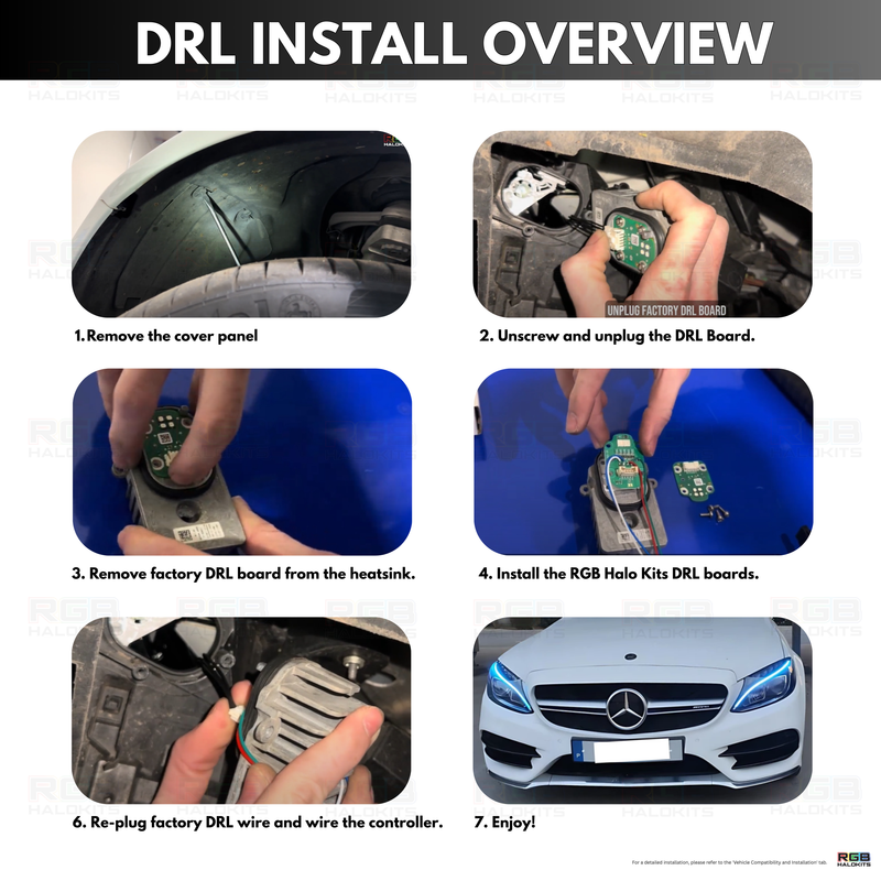 Load image into Gallery viewer, Mercedes Benz C-Class RGBW Multicolor DRL Boards (2015-2023)

