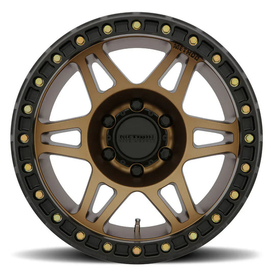 Method MR106 Beadlock 17x9 -44mm Offset 8x6.5 130.81mm CB Method Bronze w/BH-H36125 Wheel