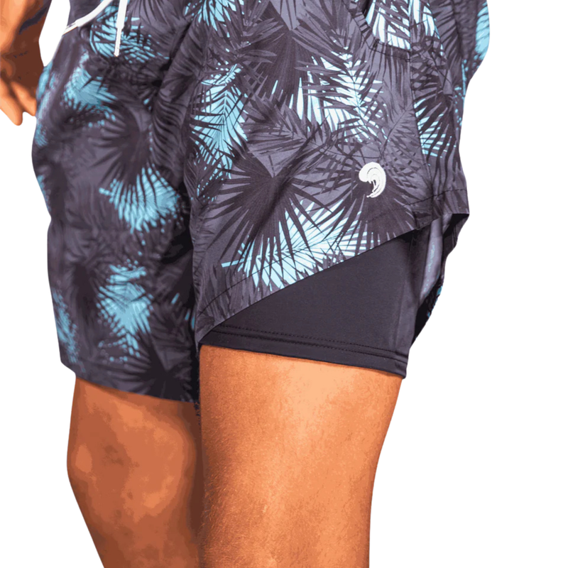 Load image into Gallery viewer, Midnight Palms - Waterproof Swim Shorts With A Waterproof Pocket

