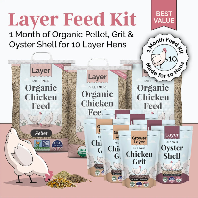 Load image into Gallery viewer, Layer Feed Kit | 1 Month of Organic Feed, Grit &amp; Oyster Shell for 10 Layers
