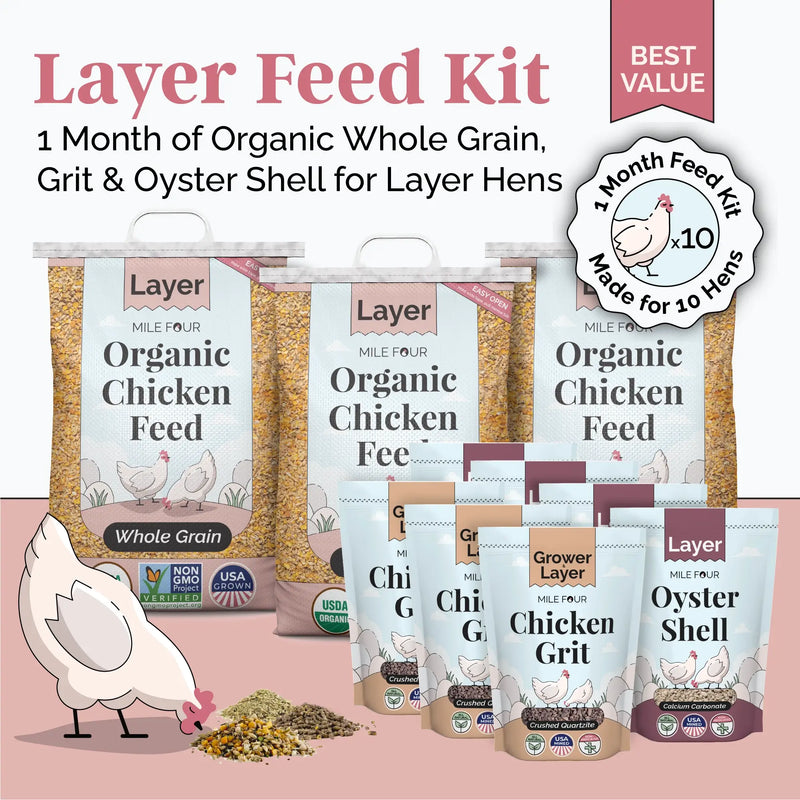 Load image into Gallery viewer, Layer Feed Kit | 1 Month of Organic Feed, Grit &amp; Oyster Shell for 10 Layers
