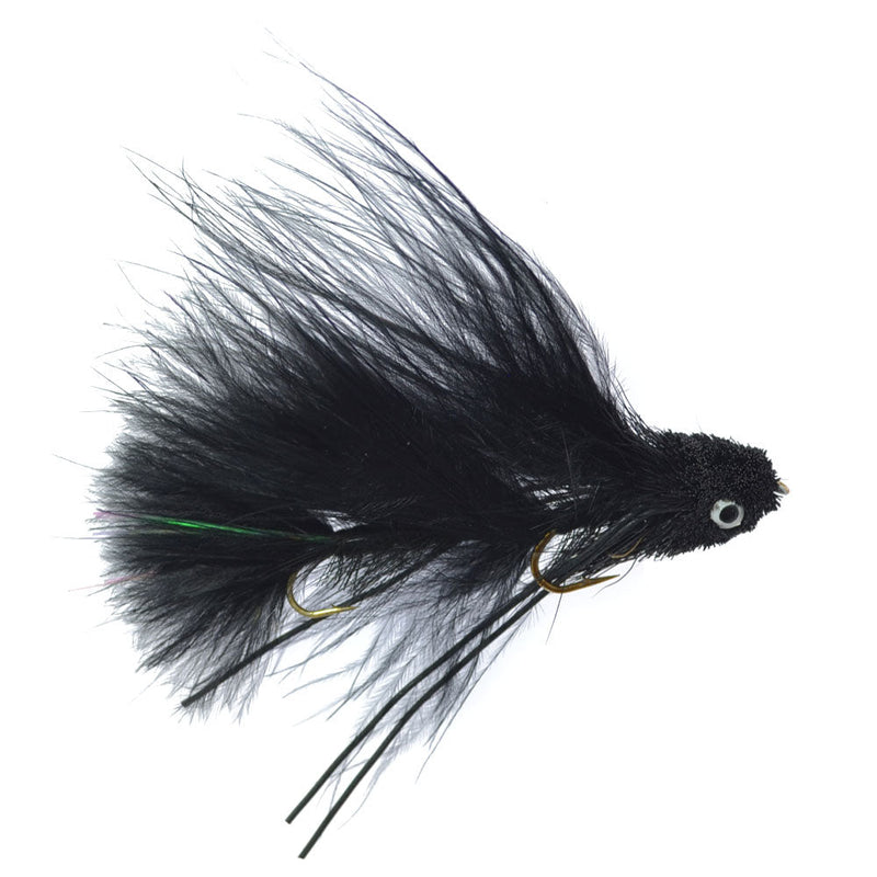 Load image into Gallery viewer, 3 Pack Mini Sex Dungeon Streamer Black- Size 6 - Articulated Trout Bass Steelhead Salmon and Bass Fly Fishing Flies
