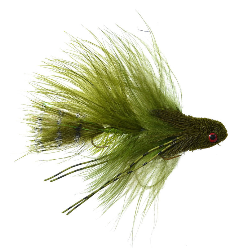 Load image into Gallery viewer, 3 Pack Mini Sex Dungeon Streamer Olive - Size 6 - Articulated Trout Bass Steelhead Salmon and Bass Fly Fishing Flies

