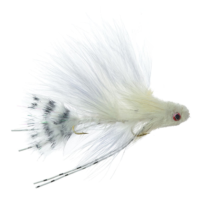 Load image into Gallery viewer, 3 Pack Mini Sex Dungeon Streamer White - Size 6 - Articulated Trout Bass Steelhead Salmon and Bass Fly Fishing Flies
