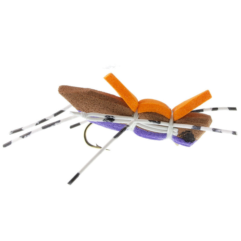 Load image into Gallery viewer, Moorish Hopper Purple Foam Body Grasshopper Fly - 6 Flies Hook Size 10
