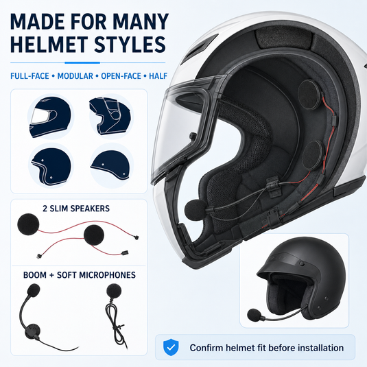 RUYAGE Motorcycle Helmet Bluetooth Headset with Zello PTT