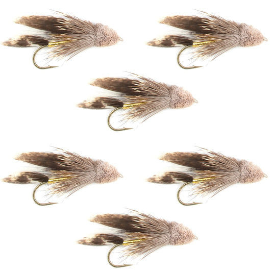Muddler Minnow Streamer Fly - 6 Flies Size 4