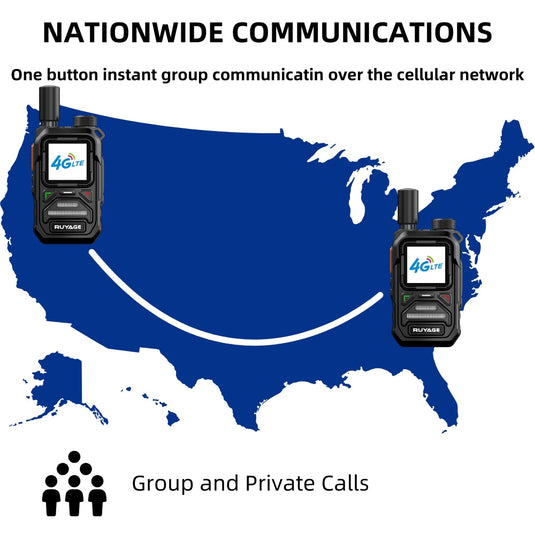 Ruyage X10 Two Way Radio Nationwide LTE Push-to-Talk Walkie Talkie