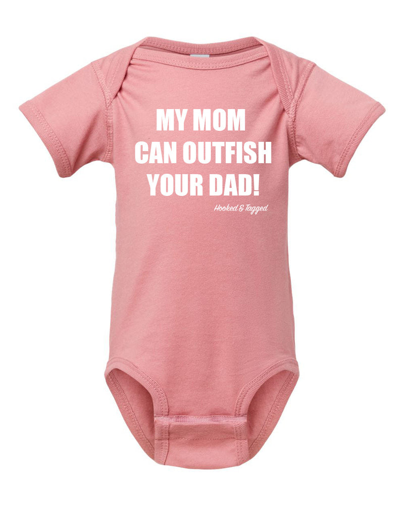 Load image into Gallery viewer, &quot;My Mom Can Outfish Your Dad&quot; Onesie
