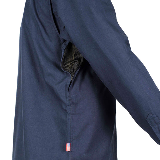 Protective Flannel Shirt - Navy Blue Solid