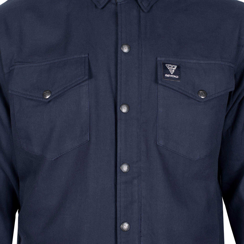 Load image into Gallery viewer, Protective Flannel Shirt - Navy Blue Solid
