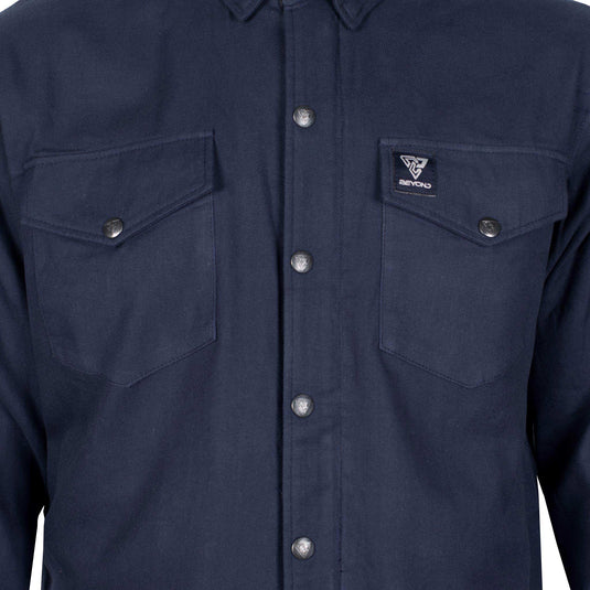 Protective Flannel Shirt - Navy Blue Solid