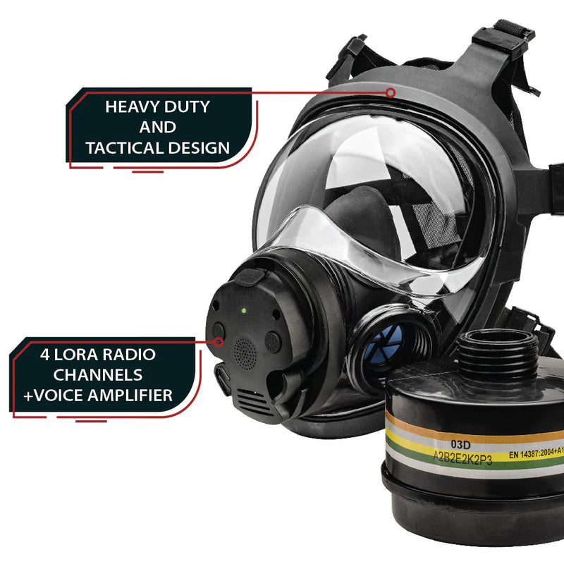 Load image into Gallery viewer, Parcil Safety NB-100E Tactical Gas Mask with Electronic Voice Amplifier and Radio Transmitter/Receiver
