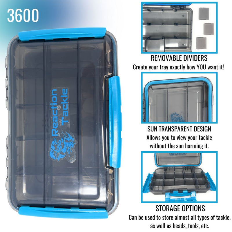 Load image into Gallery viewer, Reaction Tackle Premium Tackle Tray- High Performance and Water Resistant with 3 Resilient Clips
