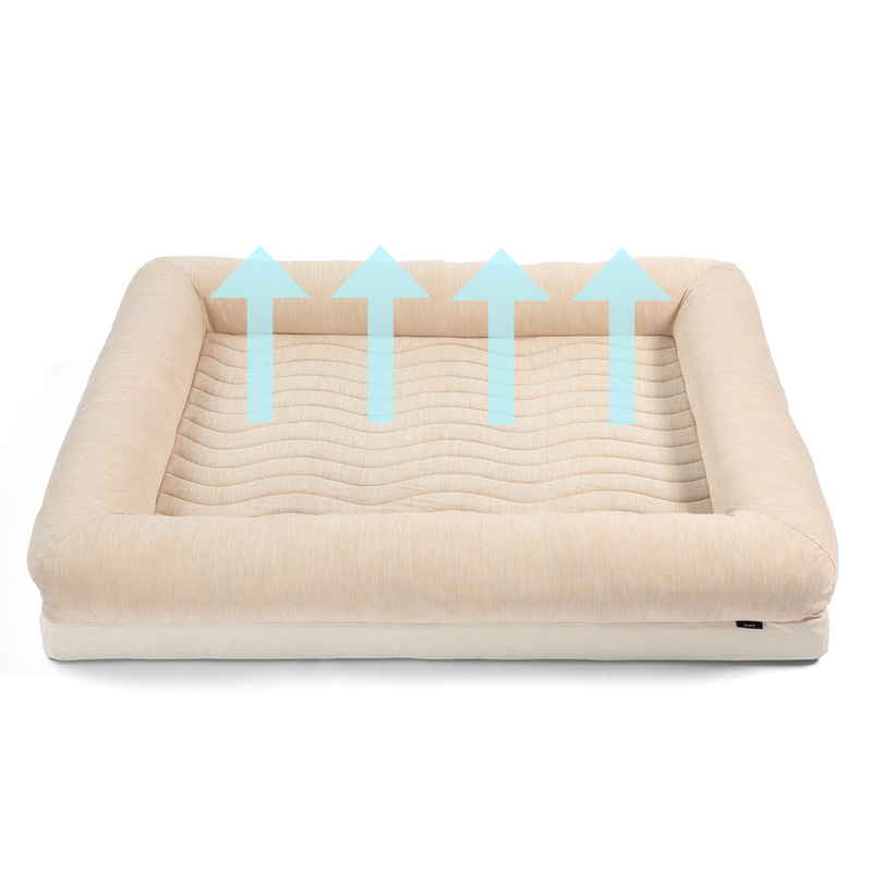 Load image into Gallery viewer, PupChill™ Cooling 4-Bolster Dog Bed - Arctic Sand
