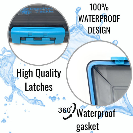 Reaction Tackle Premium Tackle Tray- High Performance and Water Resistant with 3 Resilient Clips