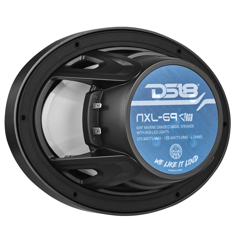 Load image into Gallery viewer, NXL 6x9&quot; 2-Way Coaxial Marine Speaker With LED RGB Lights 125 Watts Rms 4-Ohm -Black
