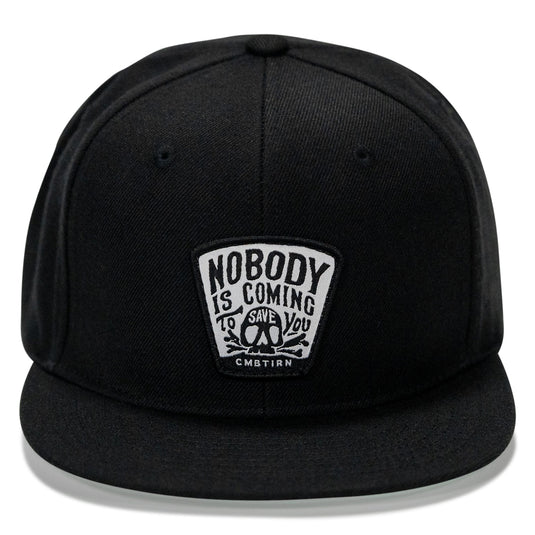 Nobody Is Coming To Save You Skull Patch Flatbill Snapback Hat