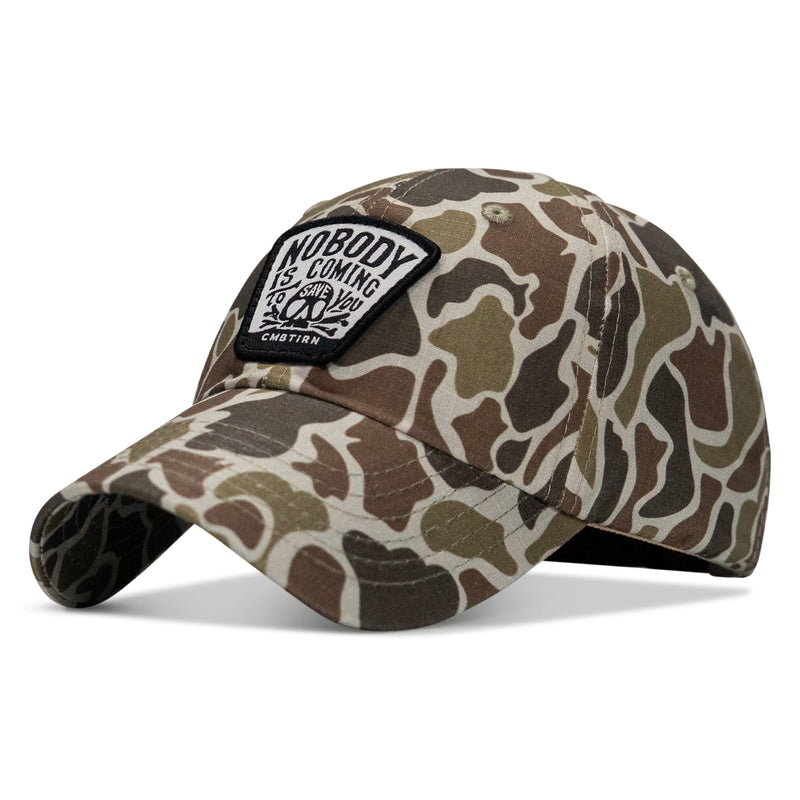 Load image into Gallery viewer, Nobody Is Coming To Save You Skull Patch Ripstop Snapback
