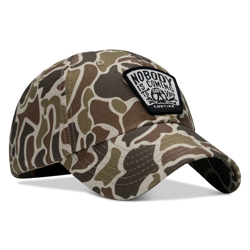 Load image into Gallery viewer, Nobody Is Coming To Save You Skull Patch Ripstop Snapback
