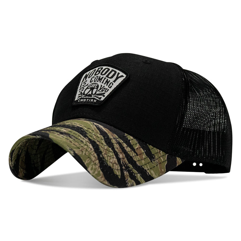 Load image into Gallery viewer, Nobody Is Coming To Save You Skull Patch Original Ripstop Snapback Hat
