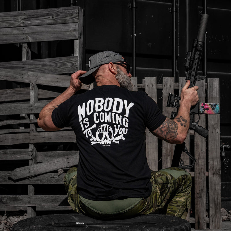 Load image into Gallery viewer, Nobody Is Coming To Save You Skull Men&#39;s T-Shirt
