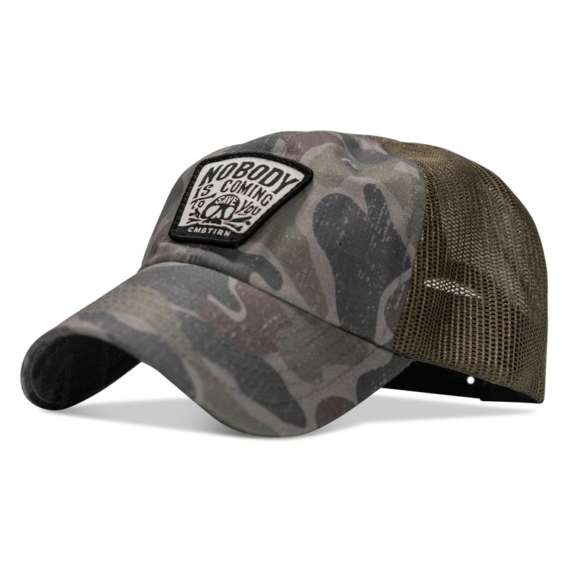 Load image into Gallery viewer, Nobody Is Coming To Save You Skull Patch Ripstop Snapback
