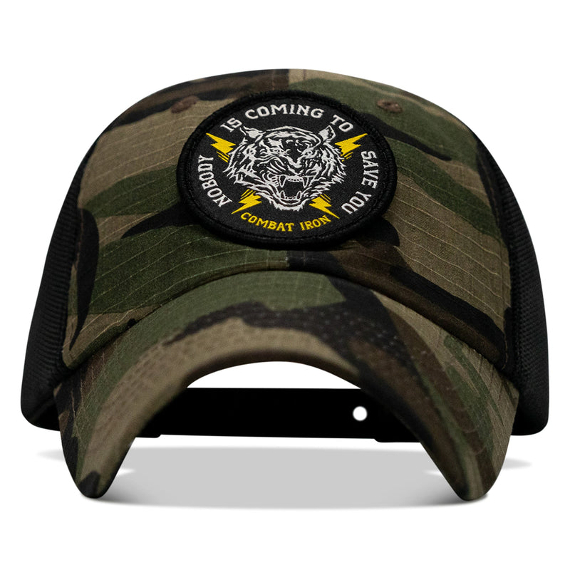 Load image into Gallery viewer, Nobody is Coming To Save You Patch Tactical Ripstop Mesh Snapback Hat
