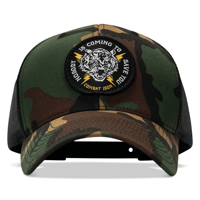 Load image into Gallery viewer, Nobody Is Coming To Save You Patch Snapback Hat
