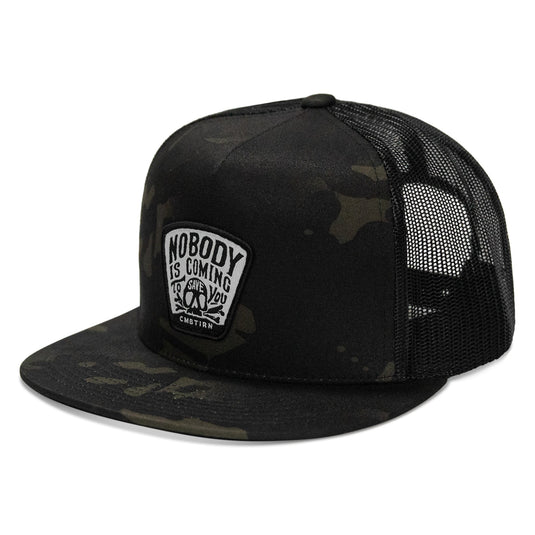 Nobody Is Coming To Save You Skull Patch Flatbill Snapback Hat