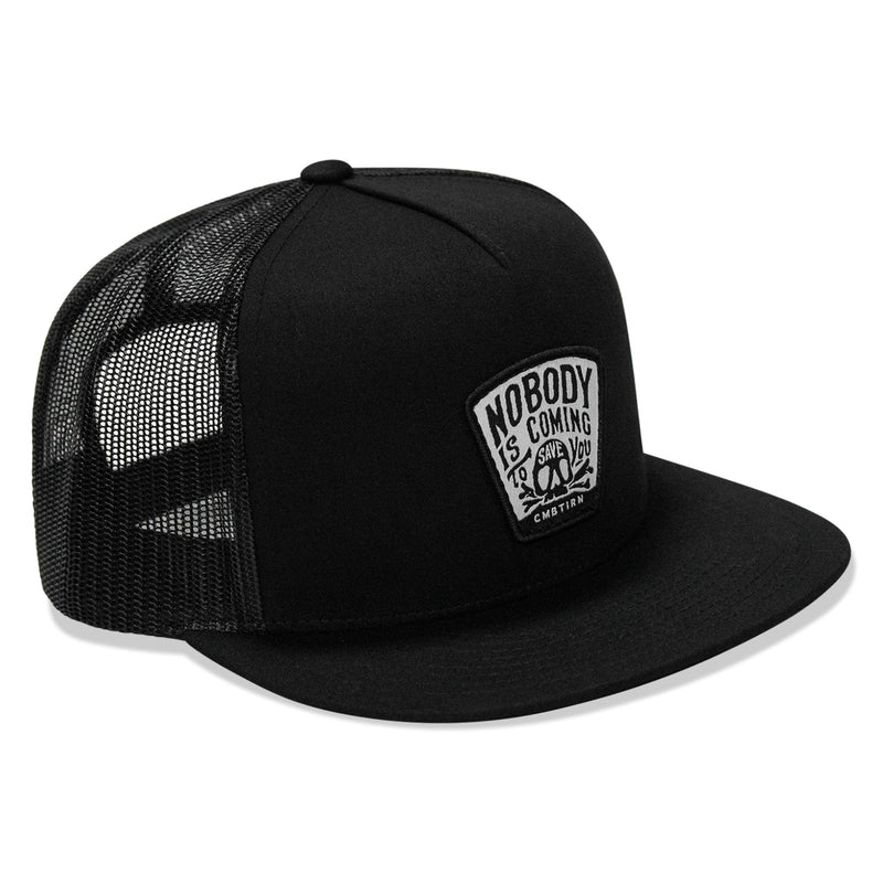 Load image into Gallery viewer, Nobody Is Coming To Save You Skull Patch Flatbill Snapback Hat
